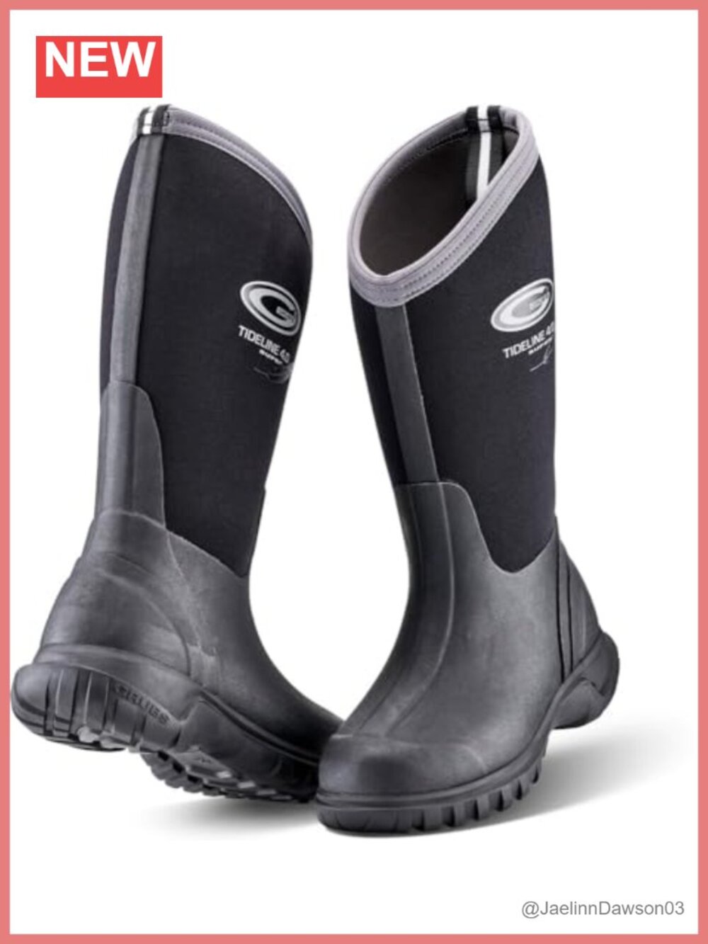 Waterproof Insulated Rain Boots Lightweight Synthetic Rubber Pull-On